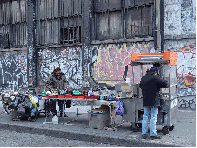 A vendor on the corner of Canal Street