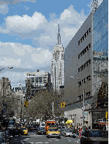 Empire State Building as seen from Broadway near Union Square Park