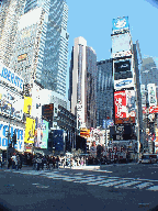 People lined up in Times Square to purchase tickets to Broadway shows