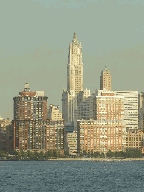 Skyline of Lower Manhattan and the Woolworth Building