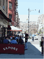 Villagers enjoying a spring day and outdoor dining at Sapore Restaurant