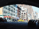 First Avenue on the East Side as we peep out under the Queensboro Bridge