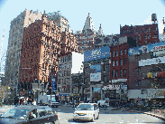 Park Row in downtown Manhattan near City Hall