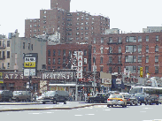 Houston Street and in the distance you see Katz's Deli