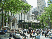 Bryant Park and the back of the New York Public Library