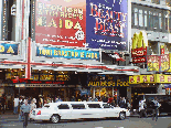 Long white stretch in front of the Palace Theatre