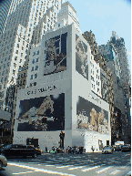 Louis Vuitton advertisements on the corner of 5th Avenue and 57th Street