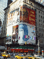 Broadway and some of the billboards for Broadway plays