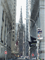 Trinity Church as seen from Wall Street