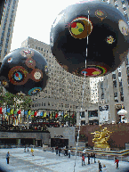 Takashi Murakami art on display over Rockefeller Center