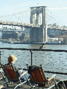 South Street Seaport with the Brooklyn Bridge in the distance