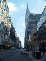 Empire State Building and across the street you see some of the big balloons at Macy's Department Store