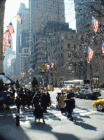 American flags on Fifth Avenue near Rockefeller Center