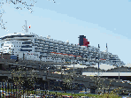 Cunard Cruise Lines Queen Mary 2 docked on the West Side