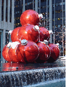 Christmas ornaments on Sixth Avenue in Midtown