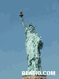 The Statue of Liberty, South Ferry, Battery Park, New York Harbor, Manhattan, New York City.