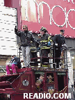 Billy Ray Cyrus with FDNY Photo 75th Annual Macy's Thanksgiving Day Parade Pictures on 34th Street New York, NY. Images of NYC Parade Floats and Balloons.