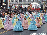 Mobile Alabama Azalea Trail Maids at Macy's Photo 75th Annual Macy's Thanksgiving Day Parade Pictures on 34th Street New York, NY. Images of NYC Parade Floats and Balloons.