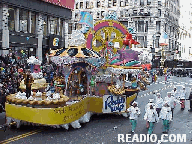 Billy Gilman on Reddi Wip Float at Parade Photo 75th Annual Macy's Thanksgiving Day Parade Pictures on 34th Street New York, NY. Images of NYC Parade Floats and Balloons.