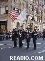 Coast Guard Flag Pictures of 2001 Veterans Day Parade in New York City Fifth Avenue.