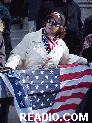 Woman with Flag Photos of 2001 Veterans Day Parade in New York City Fifth Avenue.